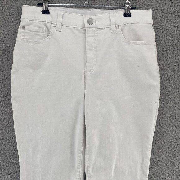 Chicos Jeans Womens 0 US 4 Short White Fabulously Slimming Stretch Skinny Casual - Picture 2 of 12